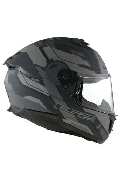 LS2 STREAM 2 SHADOW MAT GRİ FULLFACE MOTOSİKLET KASKI - 4