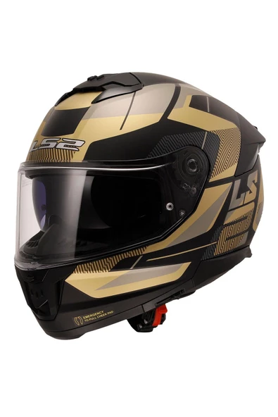 LS2 STREAM 2 ROAD MAT SİYAH-GOLD-GRİ KASK