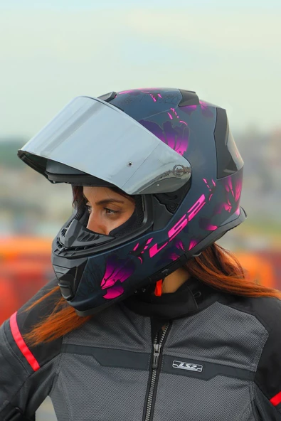 LS2 STORM 2 BURST MAT SİYAH-PEMBE KASK ürün görseli 1
