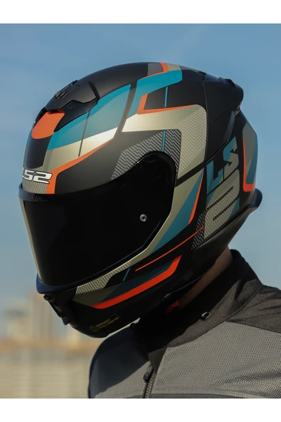 LS2 STREAM 2 ROAD MAT SİYAH-GRİ-MAVİ-KIRMIZI KASK - Resim 8
