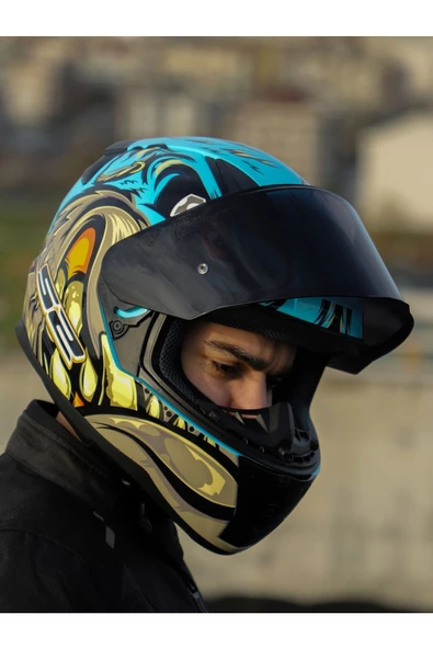 LS2 Rapid 2 Neo Race Full Face Motosiklet Kaskı Şeffaf Siyah Vizörlü - 2