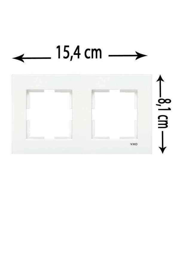 Viko Karre Sıva Altı İkili Anahtar Çerçevesi Beyaz - Resim 2