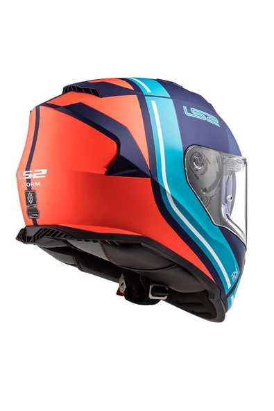 LS2 Storm 2 Slant Kapalı Kask Mat Mavi Turuncu - 2
