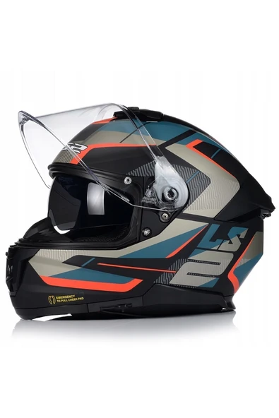 LS2 Stream 2 Road Kapalı Motosiklet Kaskı Mat Siyah-Gri - Resim 4