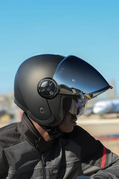 LS2 CLASSY MAT SİYAH KASK GRİ CAM - 5