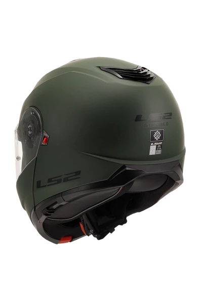 LS2 STROBE 2 MAT YEŞİL ÇENEDEN AÇILIR MOTOSİKLET KASKI - 3