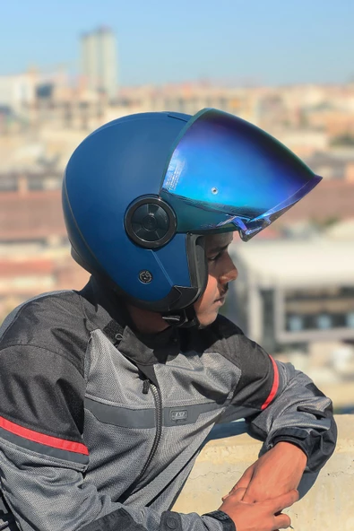 LS2 CLASSY MAT NAVY MAVİ KASK - Resim 6