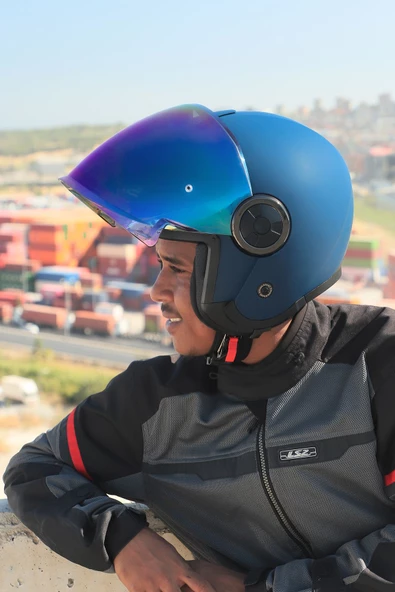 LS2 CLASSY MAT NAVY MAVİ KASK - Resim 5