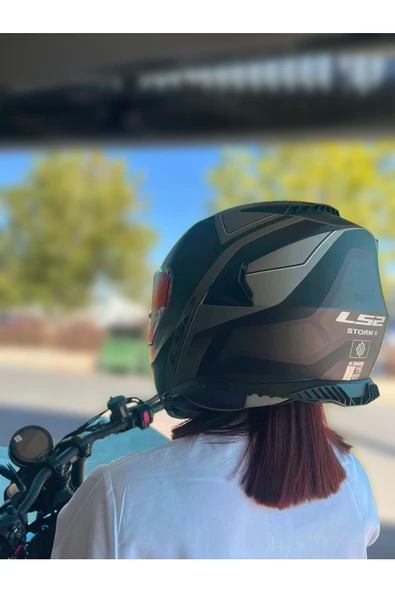 LS2 Storm 2 Güneş Vizörlü Faster Mat Tıtanıum Kask Ecr 22.06 Motosiklet Kaskı - 4