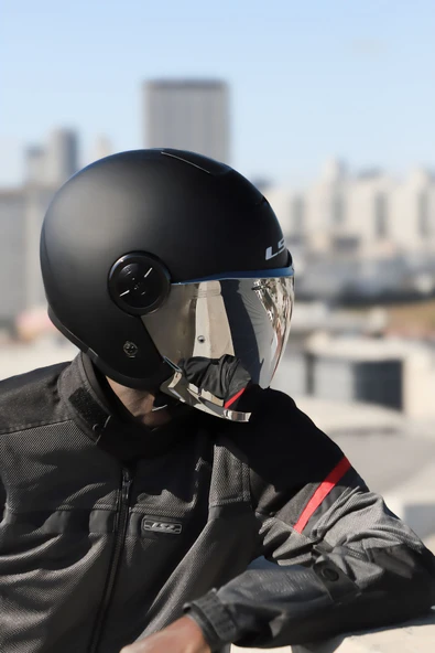 LS2 CLASSY MAT SİYAH KASK GRİ CAM - 2