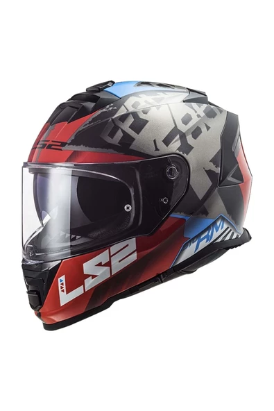LS2 STORM 2 SPRINTER MAT SİYAH KIRMIZI TITANIUM KASK M Uyumlu ürün görseli 1