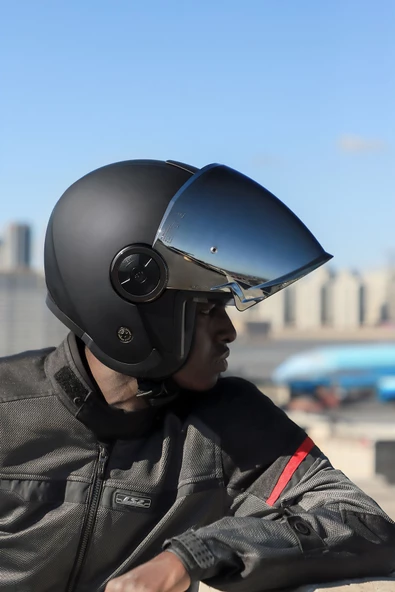 LS2 CLASSY MAT SİYAH KASK GRİ CAM - 4