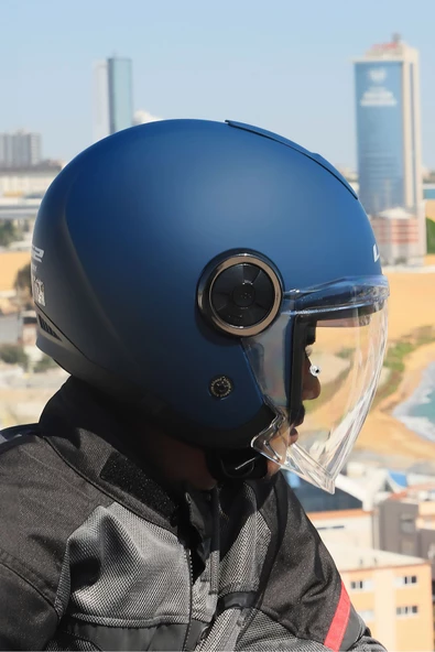 LS2 CLASSY MAT NAVY MAVİ KASK - Resim 5