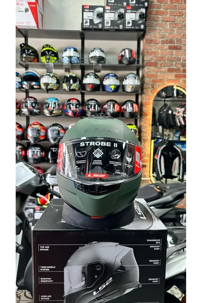 LS2 STROBE 2 MAT YEŞİL KASK - 4