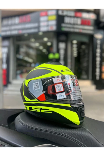 LS2 Storm 2 Dodger Mat Siyah-Neon Sarı Full Face Motosiklet Kask - 1