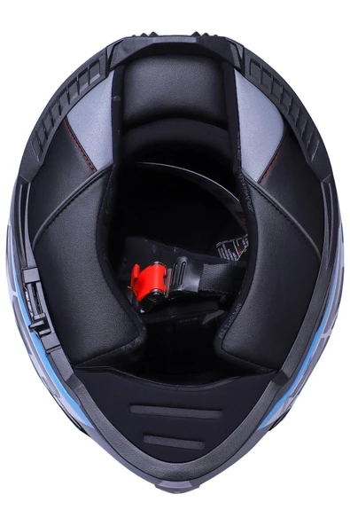 LS2 Storm 2 Racer Mavi-kırmızı Kask - Resim 6