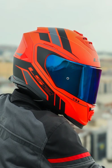 LS2 STORM 2 FIST MAT TURUNCU-SİYAH KASK - Resim 8