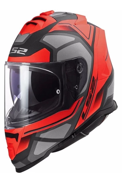 LS2 Storm Faster Mat Kırmızı-tıtanıum Motosiklet Kaskı