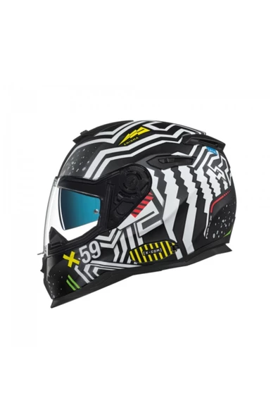 Nexx Sx.100 Enigma Black White Mat Motorcu Kaskı - 1