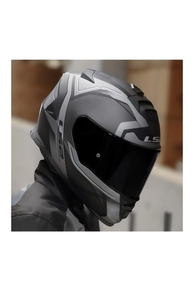 LS2 Storm 2 Faster Full Face Motosiklet Kaskı Şeffaf Siyah Vizörlü - Resim 2