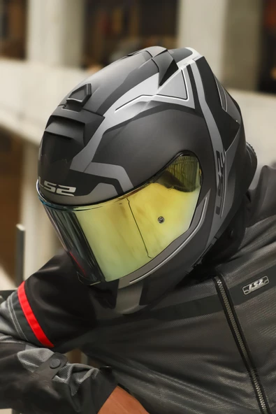 LS2 STORM 2 FASTER MAT TITANIUM KASK - Resim 5