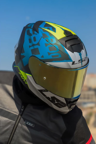 LS2 STORM 2 SPRINTER MAT SİYAH-GRİ-COBALT KASK ürün görseli 1