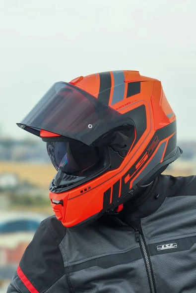 LS2 STORM 2 FIST MAT TURUNCU-SİYAH KASK - Resim 2