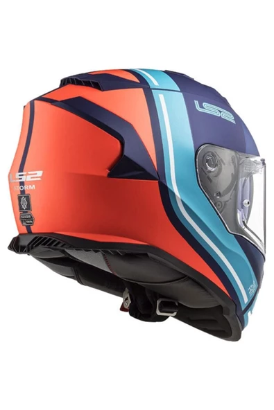 LS2 Storm Slant Kapalı Kask Mat Mavi-turuncu - 2