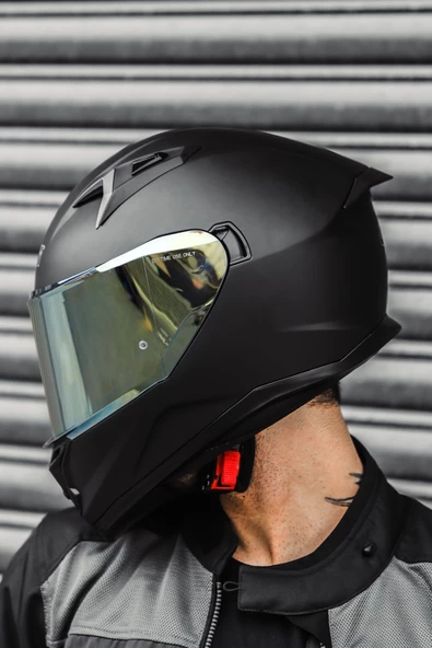 Givi 50.8 Mat Siyah Kask ( Sarı Şeffaf Cam ) - Resim 4