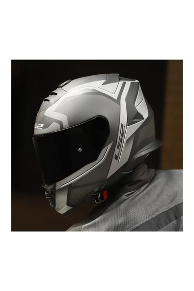 LS2 Storm 2 Faster Full Face Motosiklet Kaskı Şeffaf Siyah Vizörlü - Resim 4