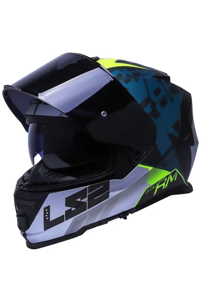 LS2 Storm 2 Sprinter Full Face Motosiklet Kaskı Şeffaf Siyah Vizörlü - Resim 2