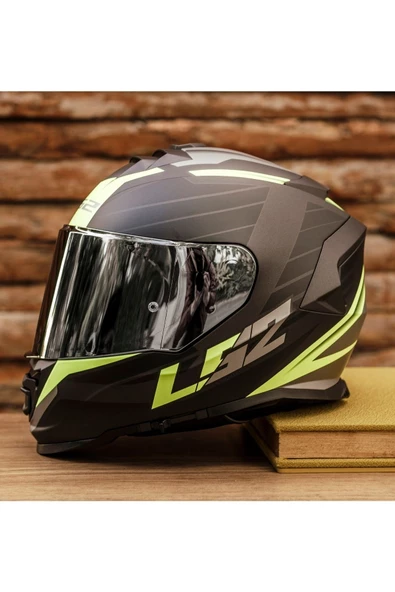 LS2 Storm 2 Nerve Mat Siyah-neon Sarı Kask