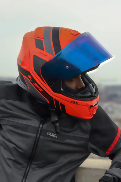 LS2 STORM 2 FIST MAT TURUNCU-SİYAH KASK - Resim 4