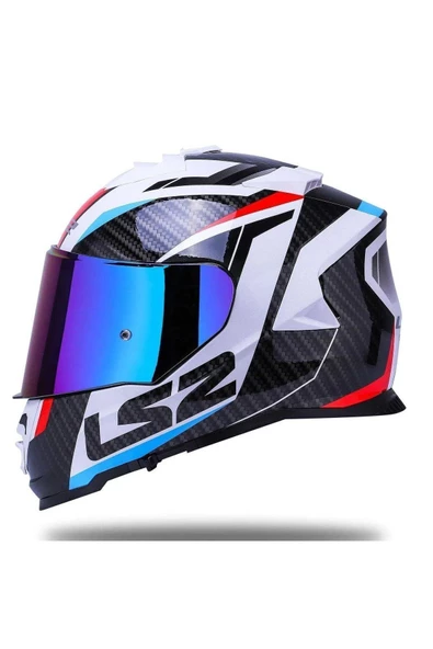 LS2 Storm 2 Racer Full Face Motosiklet Kaskı Şeffaf + Gökkuşağı Vizörlü