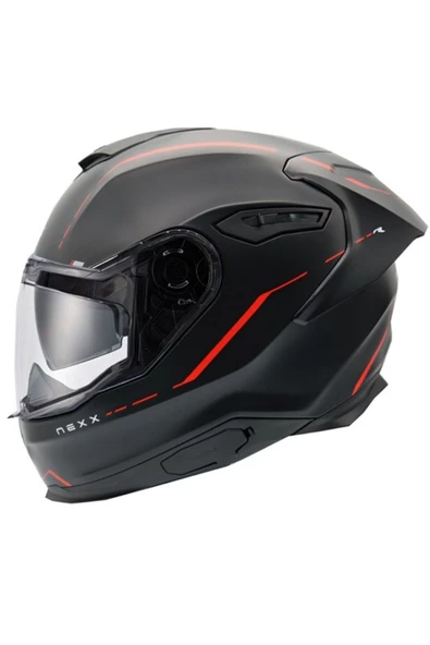 Nexx Y.100R REACT MAT SİYAH-KIRMIZI KASK M