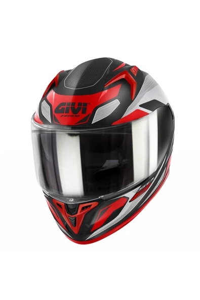 Givi Gıvı 50.8 Brave Mat Siyah-tıtanıum-kırmızı Kask - 1