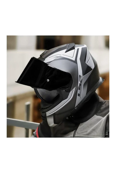 LS2 Storm 2 Faster Full Face Motosiklet Kaskı Şeffaf Siyah Vizörlü - Resim 5
