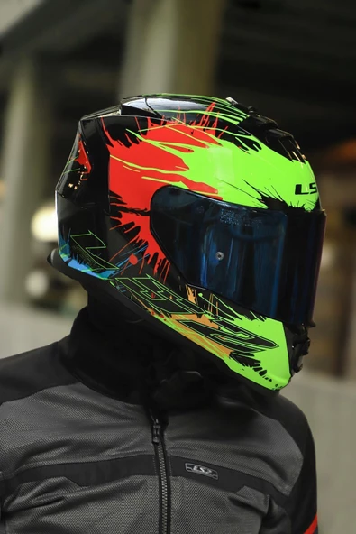 LS2 STORM 2 DROP SİYAH-SARI-KIRMIZI KASK