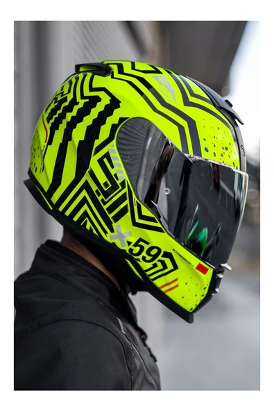 Nexx Sx.100 Enıgma Neon Sarı-siyah Kask