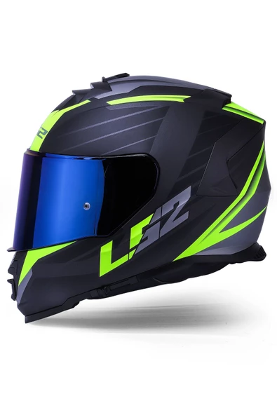 LS2 Storm 2 Nerve Mat Siyah-neon Sarı Kask