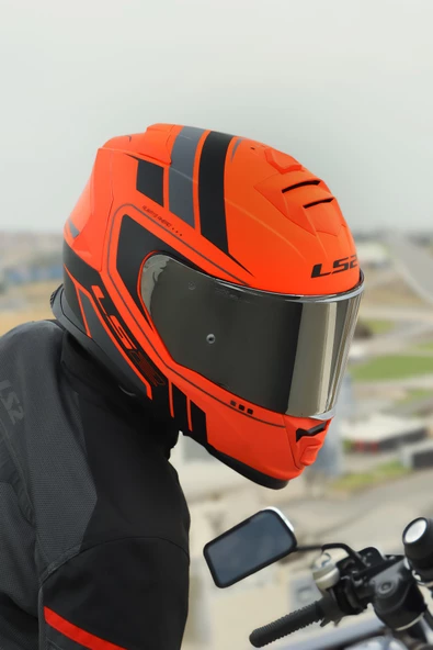 LS2 STORM 2 FIST MAT TURUNCU-SİYAH KASK - Resim 6