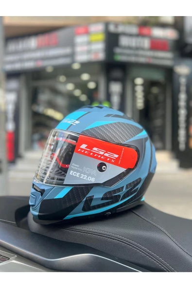 LS2 Storm 2 Racer Mat Mavi Full Face Kask - 5