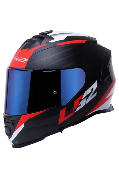 LS2 Storm 2 Nerve Mat Siyah-kırmızı Kask - Resim 2