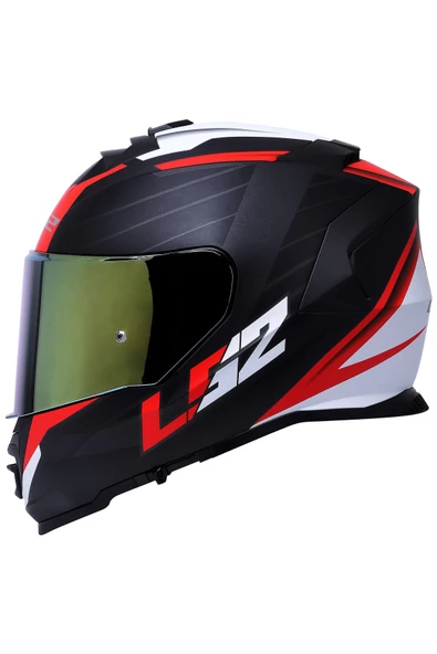 LS2 Storm 2 Nerve Mat Siyah-kırmızı Kask