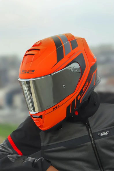 LS2 STORM 2 FIST MAT TURUNCU-SİYAH KASK - Resim 5