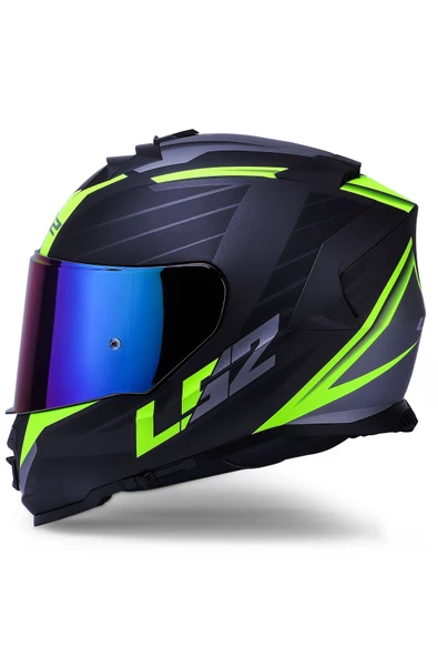 LS2 Storm 2 Nerve Mat Siyah-neon Sarı Kask - 1