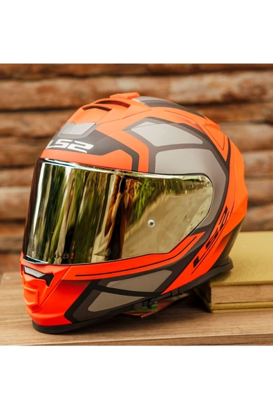 LS2 Storm Faster Mat Kırmızı tıtanıum Kask - 1