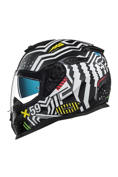 LS2 Sx.100 Enıgma Mat Siyah Beyaz Motosiklet Full Face Kask