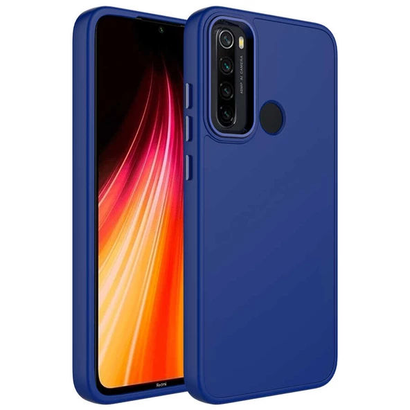 Xiaomi Redmi Note 8 Kılıf Metal Çerçeve ve Buton Tasarımlı Silikon Zore Luna Kapak Lyon Tech