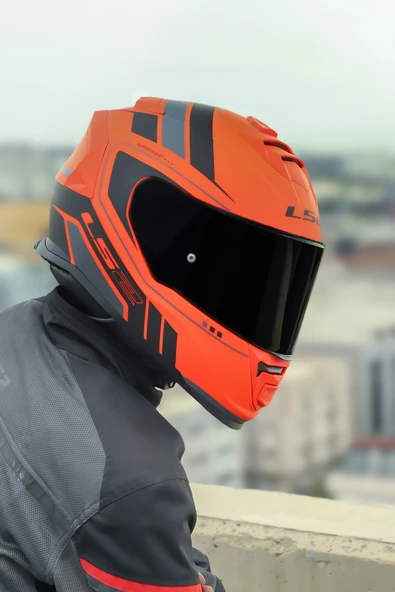 LS2 STORM 2 FIST MAT TURUNCU-SİYAH KASK - Resim 8